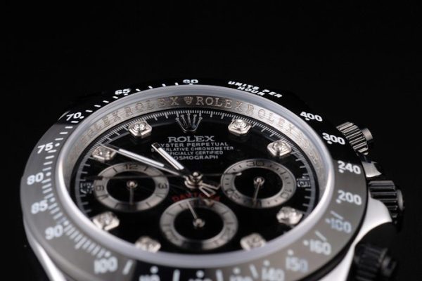 Rolex Daytona Stainless Steel Black Enameled Black Dial