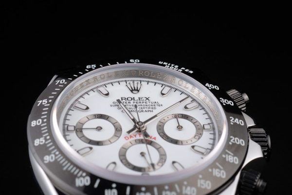 Rolex Daytona Stainless Steel Black Enameled White Dial