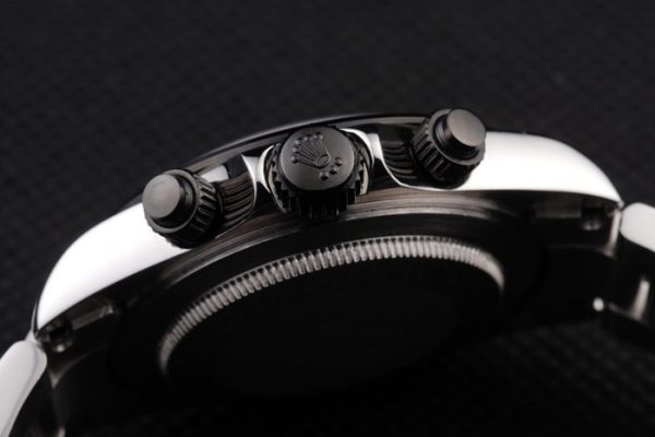 Rolex Daytona Stainless Steel Black Enameled White Dial