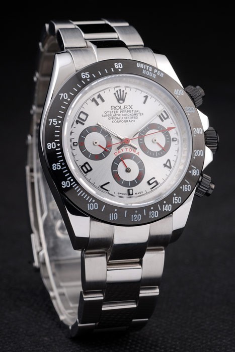 Rolex Daytona Stainless Steel Black Enameled Silver Dial