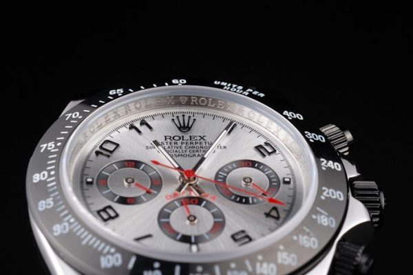 Rolex Daytona Stainless Steel Black Enameled Silver Dial