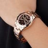 Rolex Daytona Rose Gold Plated Stainless Steel Black Dial