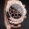Rolex Daytona Rose Gold Plated Stainless Steel Black Dial