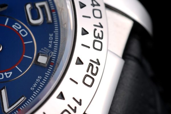 Rolex Daytona Stainless Steel Case Blue Dial Black Leather Strap