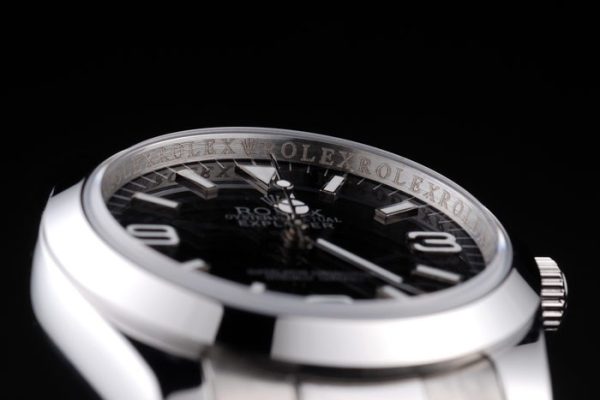 Rolex Explorer Polished Stainless Steel Black Dial