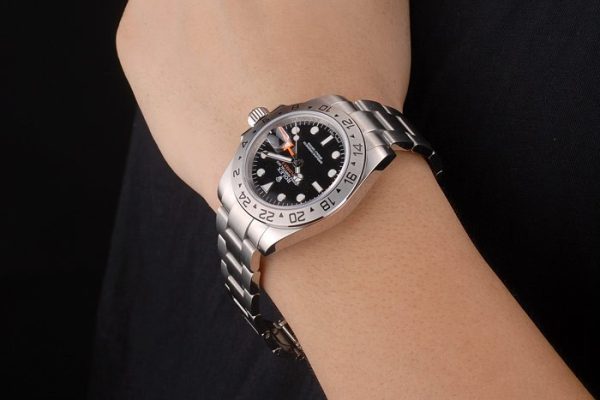 Rolex Explorer Stainless Steel Bezel Black Dial Tachymeter