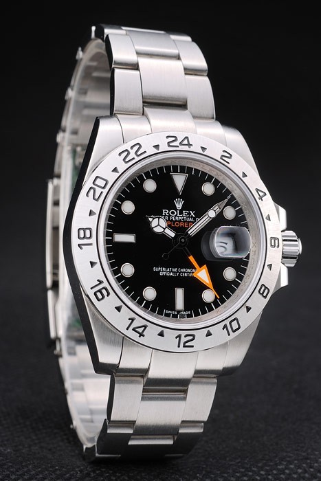 Rolex Explorer Stainless Steel Bezel Black Dial Tachymeter