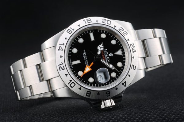 Rolex Explorer Stainless Steel Bezel Black Dial Tachymeter