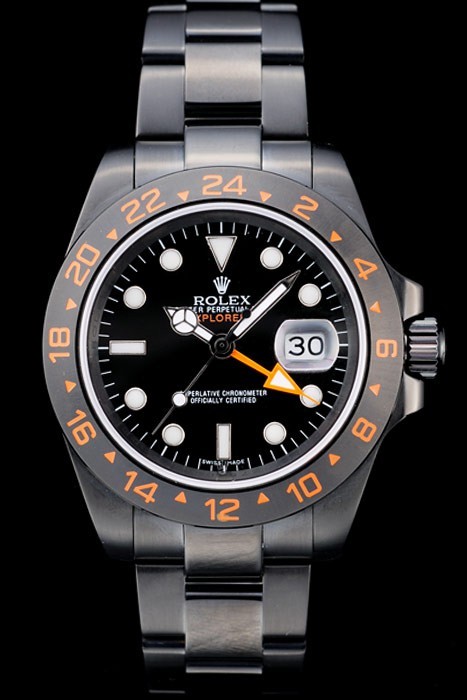 Rolex Explorer Black Ceramic Bezel Black Dial Tachymeter