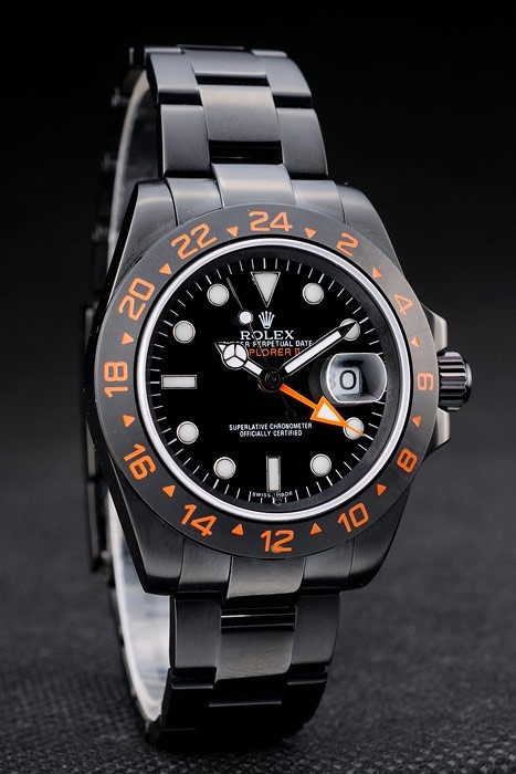 Rolex Explorer Black Ceramic Bezel Black Dial Tachymeter