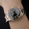 Swiss Rolex GMT Master Rose Gold Bezel Black Dial 80295