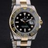 Swiss Rolex GMT Master Rose Gold Bezel Black Dial 80295